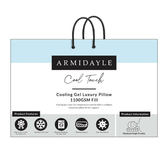 Cool Touch 1100g Gusset Medium and High Standard Pillow