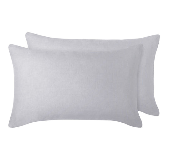Stonewashed French Linen Standard Pillowcase Pair Dove Grey