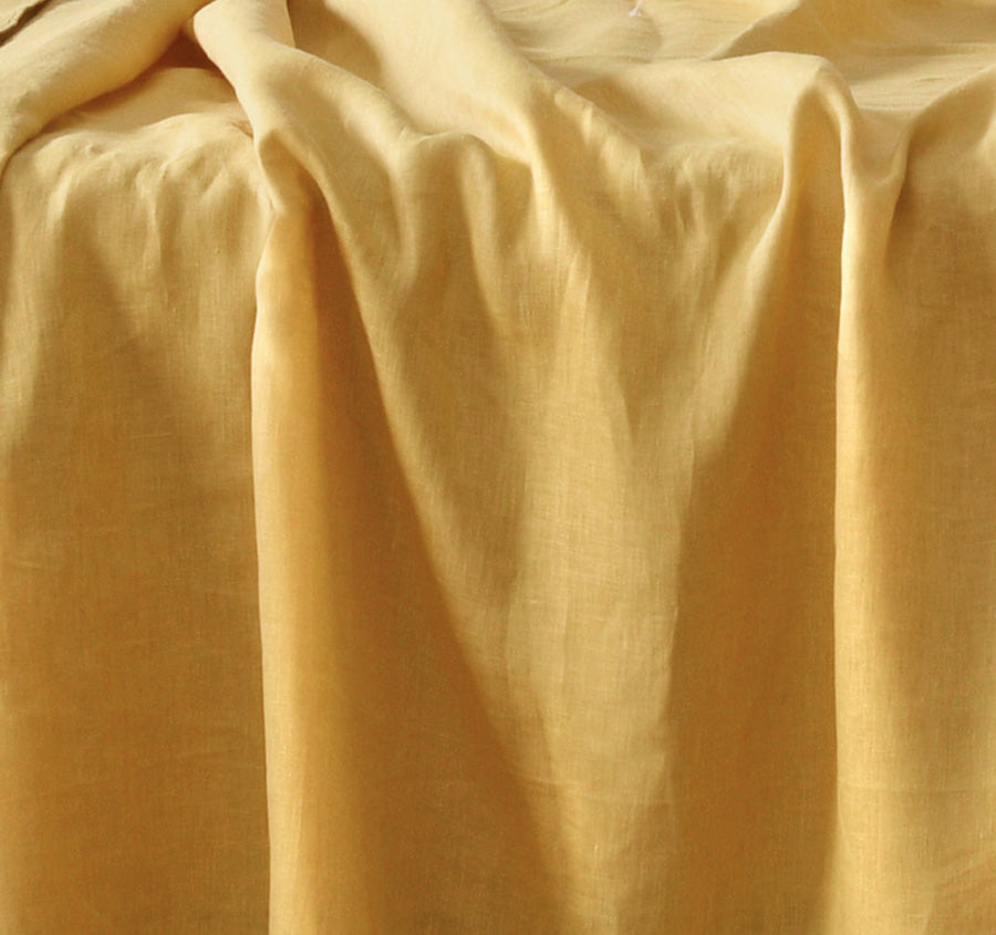 Stonewashed French Linen Mega Sheet Set Range Ochre
