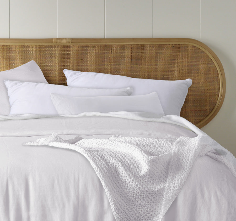 Stonewashed French Linen European Pillowcase White
