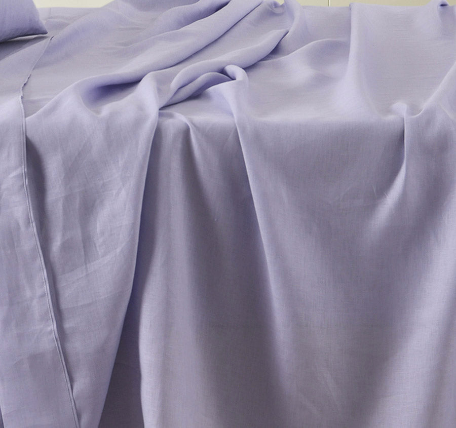 Stonewashed French Linen Mega Sheet Set Range Lilac